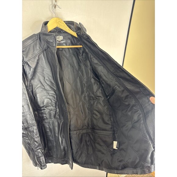 Dodge Leather Jacket Black Choko Platinum 3 Seasons Men M Racer - Picture 6 of 8